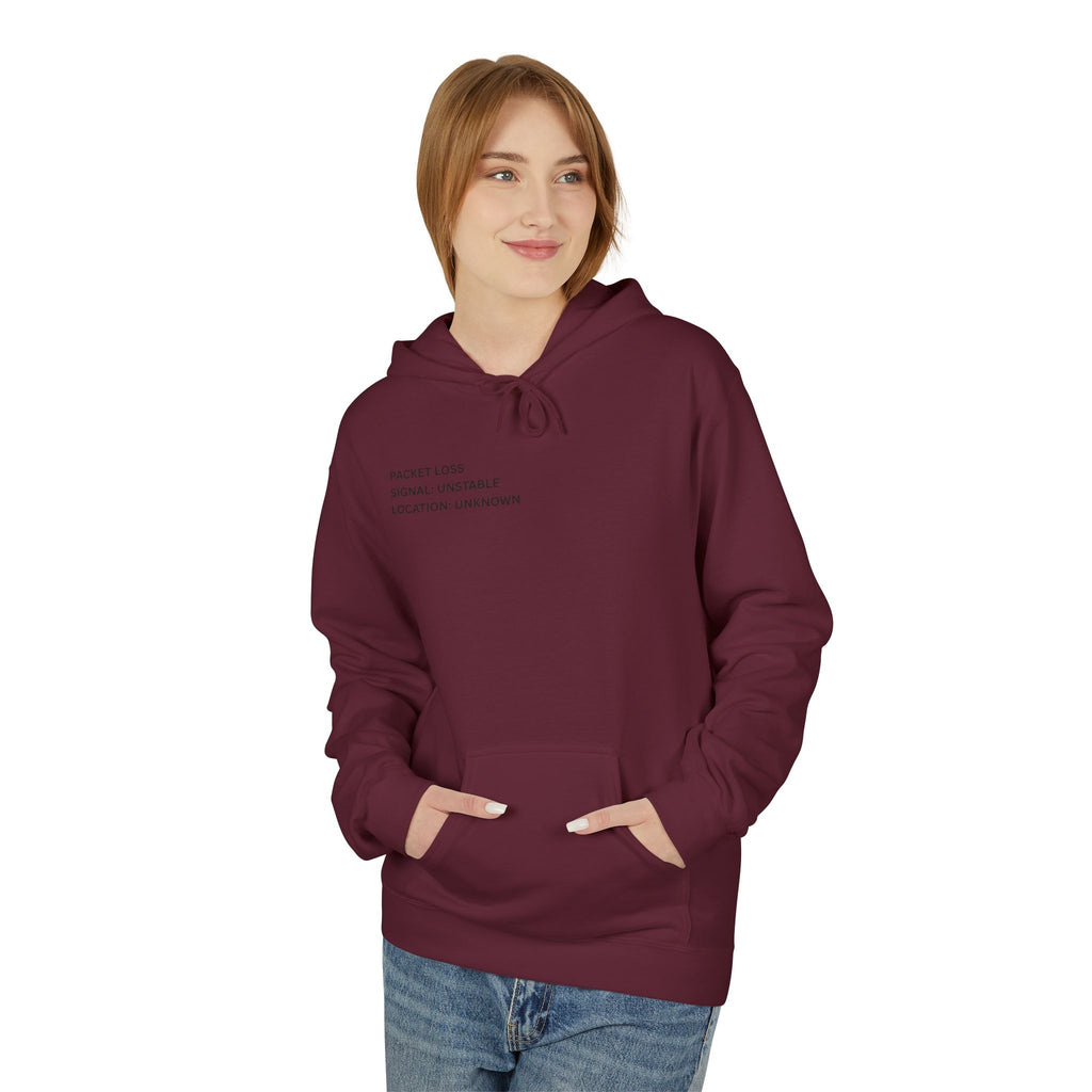 Connected to WiFi, Disconnected from Reality Hoodie – Minimal World Map Tech Travel Pullover