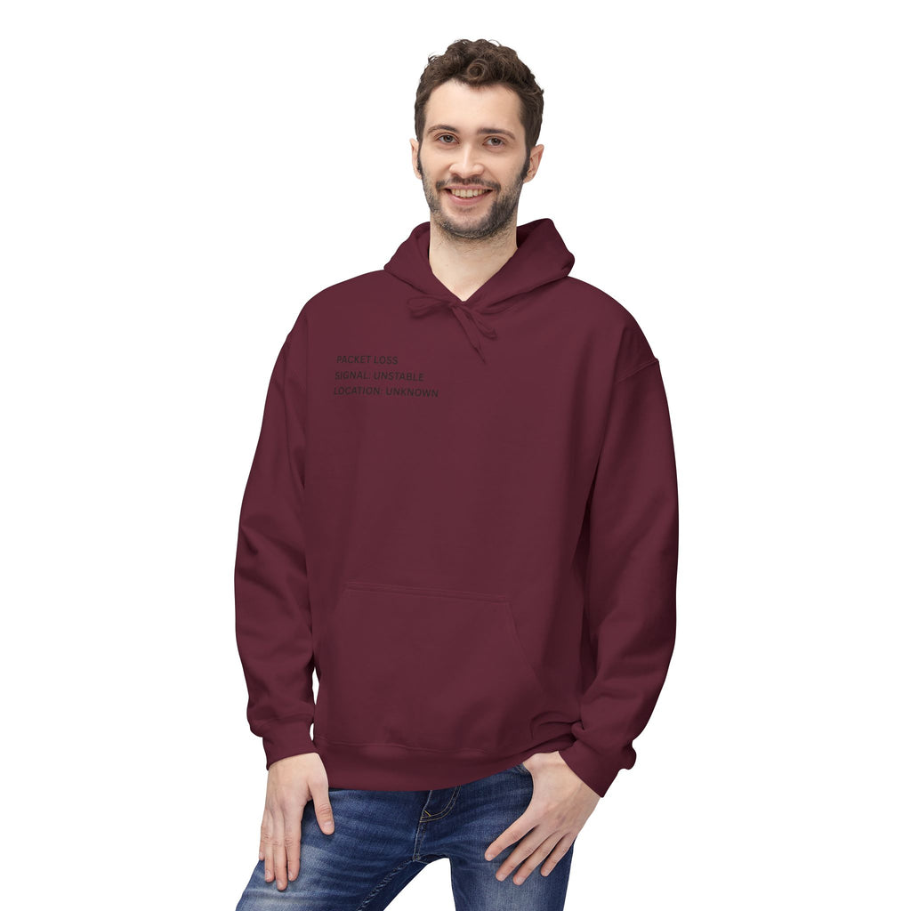 Connected to WiFi, Disconnected from Reality Hoodie – Minimal World Map Tech Travel Pullover