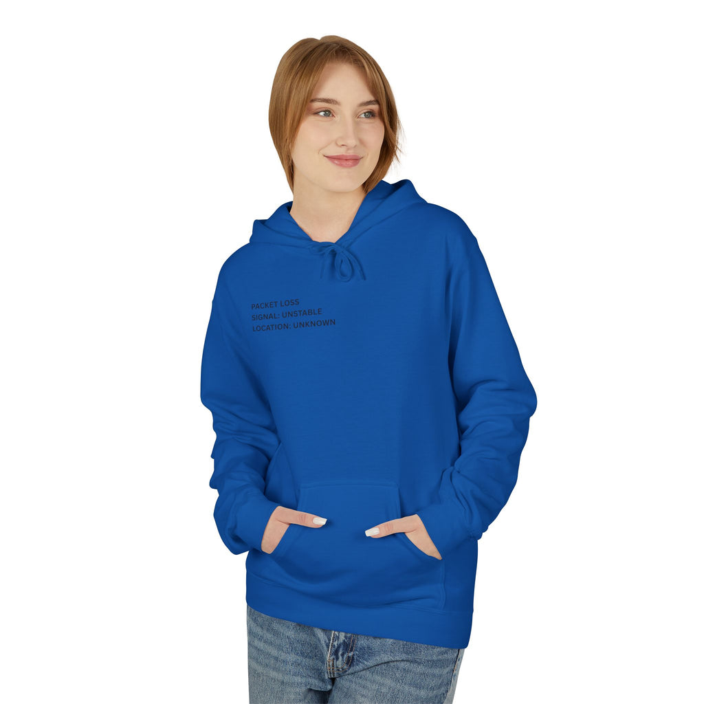 Connected to WiFi, Disconnected from Reality Hoodie – Minimal World Map Tech Travel Pullover