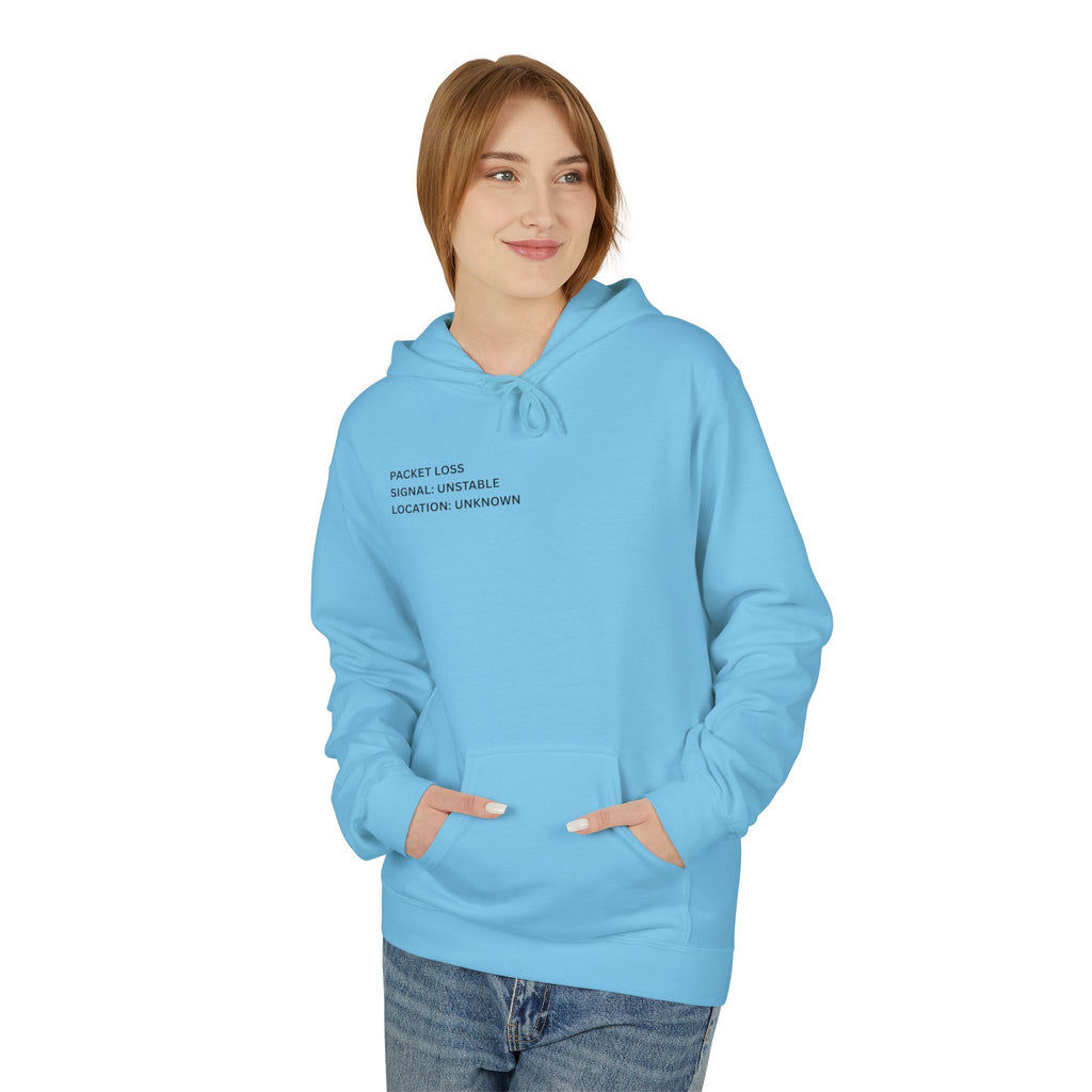Connected to WiFi, Disconnected from Reality Hoodie – Minimal World Map Tech Travel Pullover