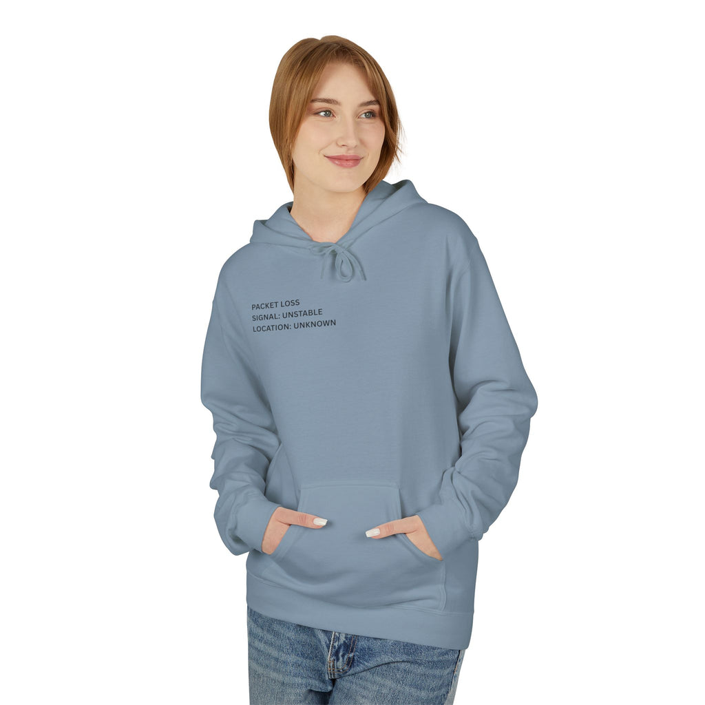 Connected to WiFi, Disconnected from Reality Hoodie – Minimal World Map Tech Travel Pullover
