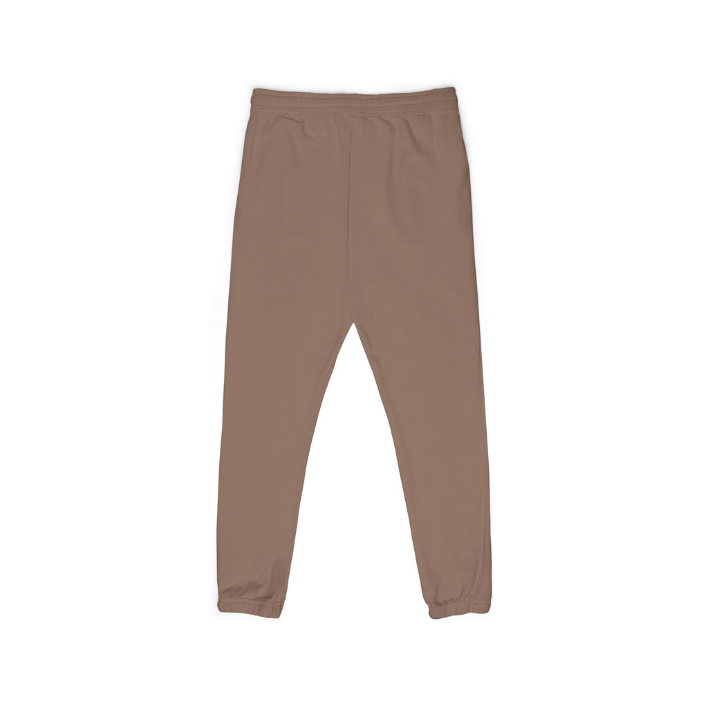 Progress over Perfection Embroidered Garment-Dyed Fleece Sweatpants — Minimal Small Script Logo Joggers